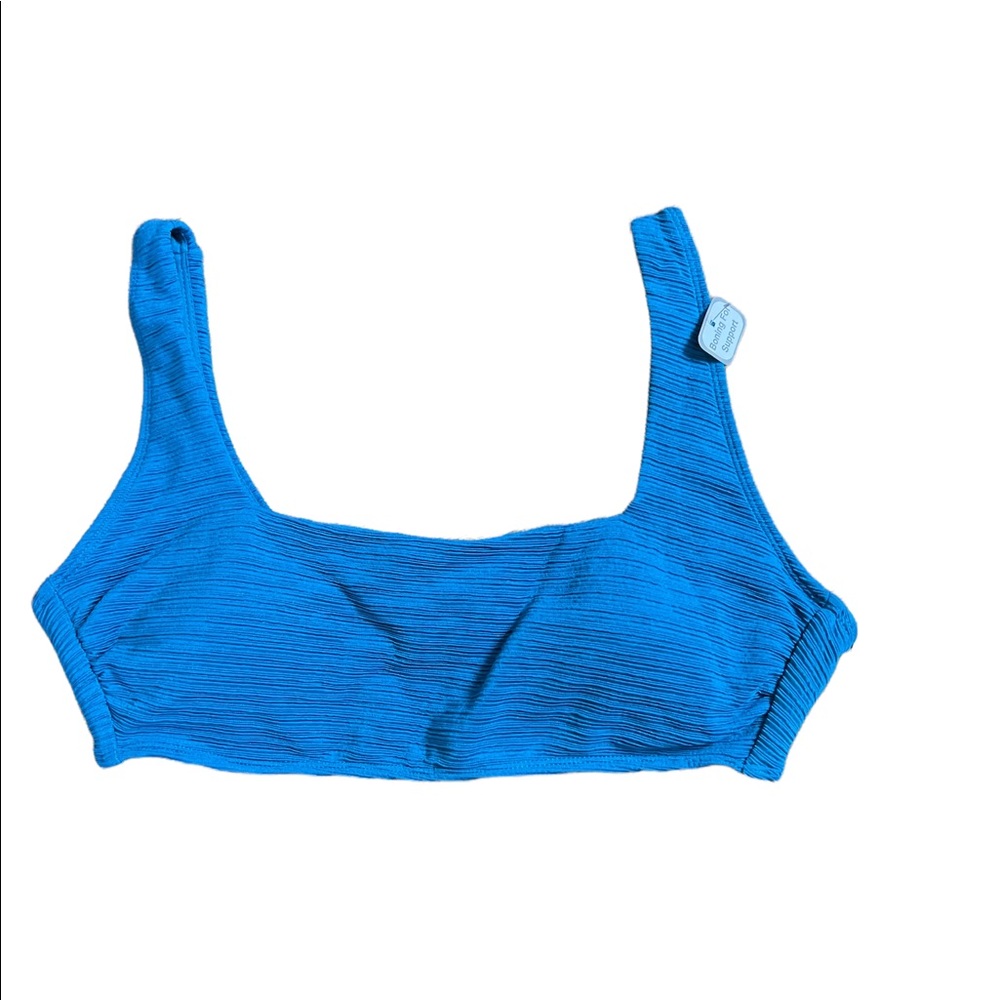 NEW WITH TAGS Tine and TRU Womens solid Variegated Rib Bikini Top Large L 12-14